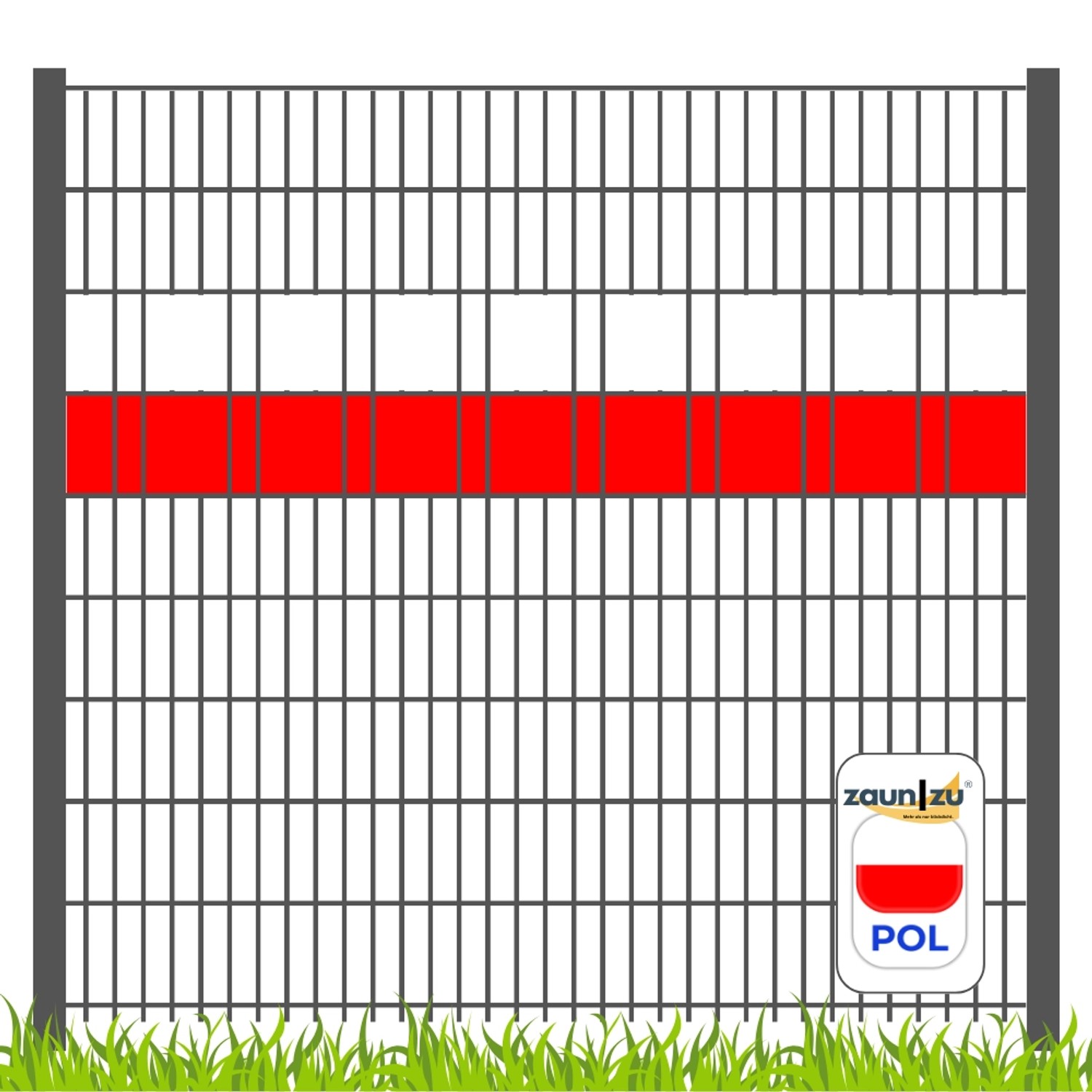 zaunzu Sichtschutz Fanartikel für Polen Doppelstabmatten Volle Streifenbrei günstig online kaufen