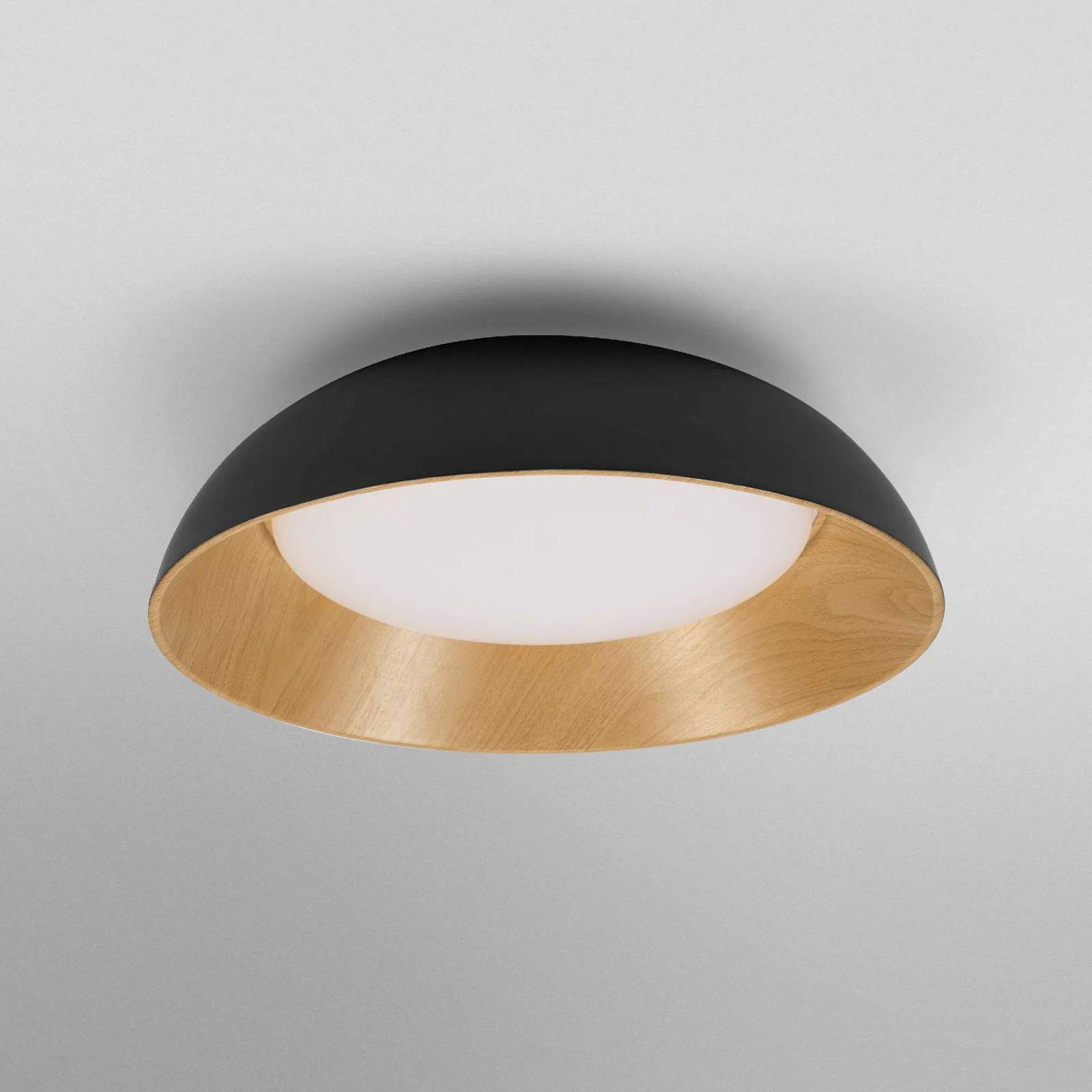 OSRAM LED-Deckenlampe ORBIS ALVA, schwarz/Holzdekor, Ø 51 cm günstig online kaufen