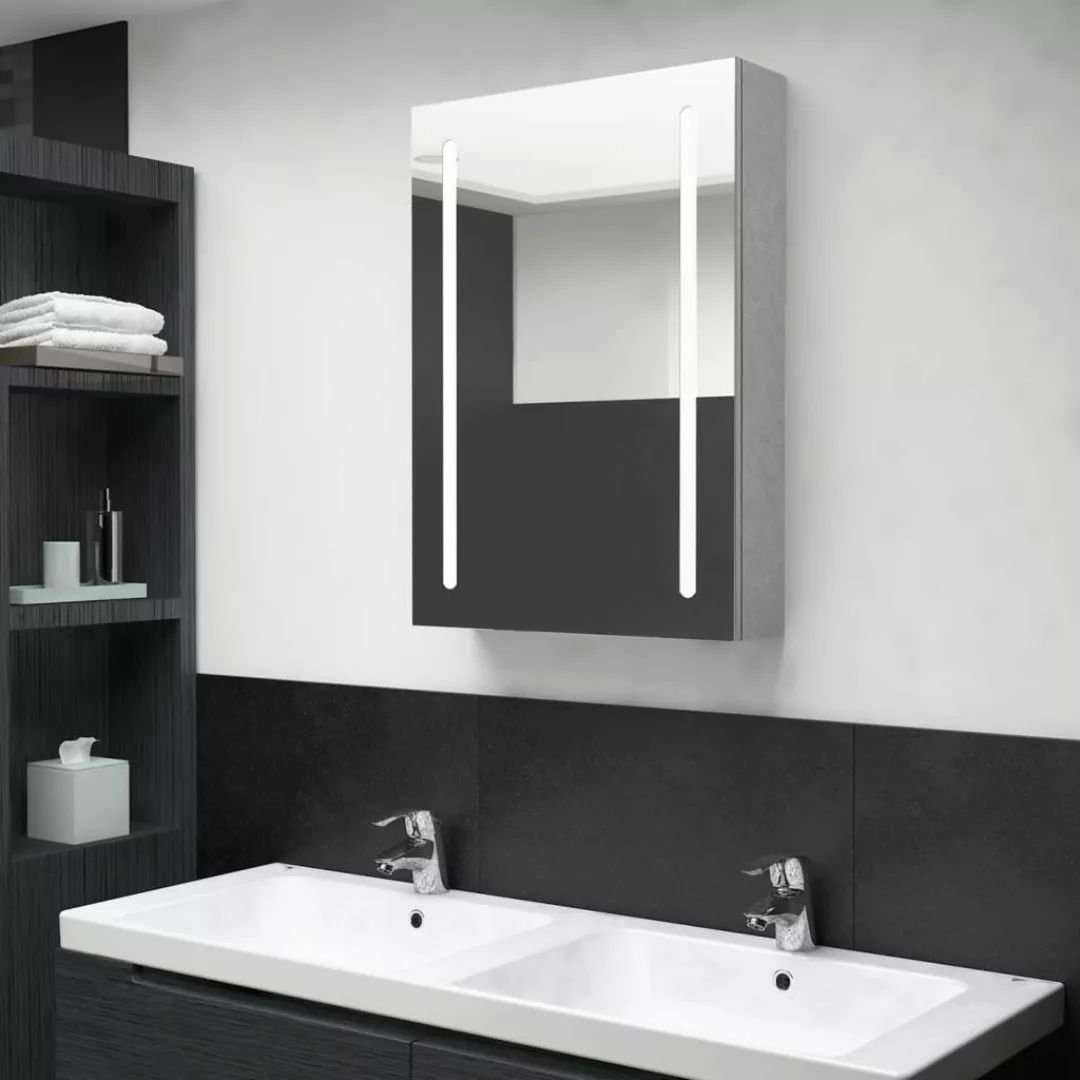 Led-bad-spiegelschrank Betongrau 50x13x70 Cm günstig online kaufen