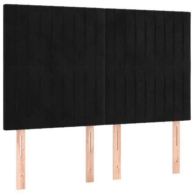 vidaXL Bett, Kopfteile 4 Stk. Schwarz 72x5x78/88 cm Samt günstig online kaufen