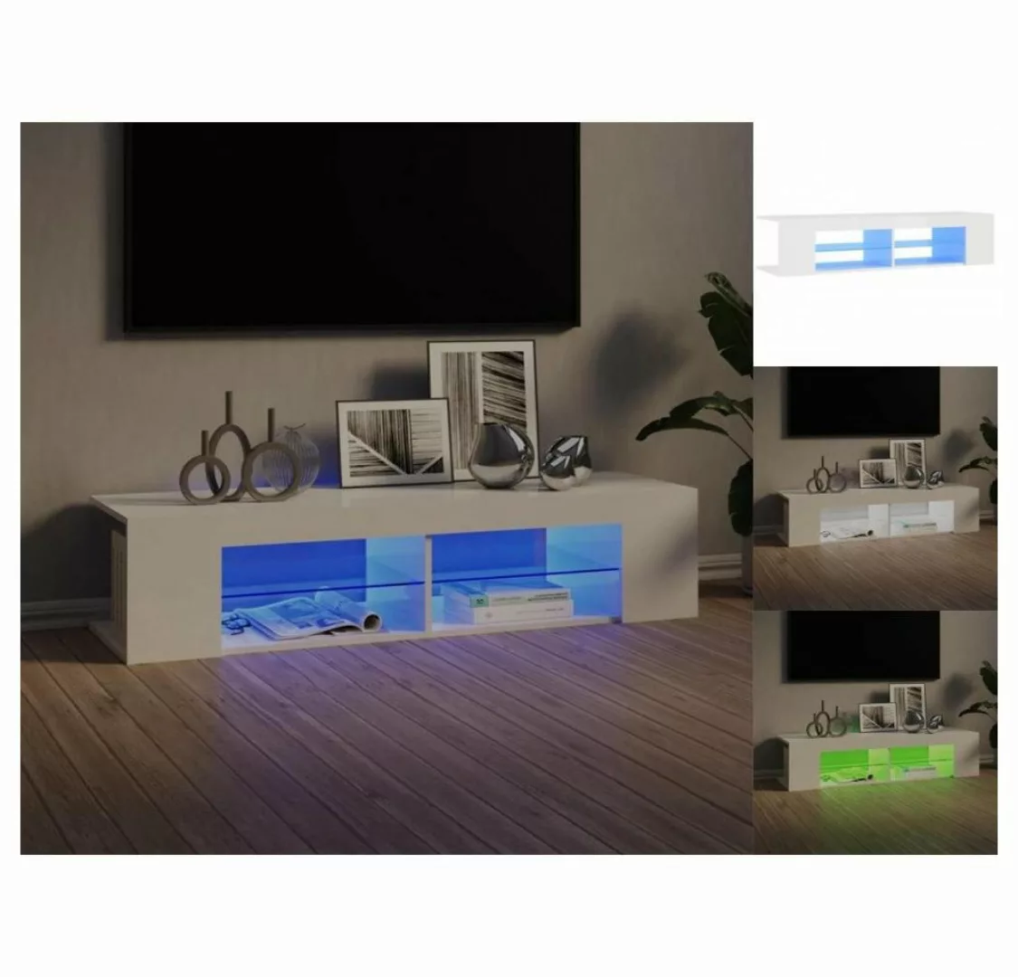 vidaXL TV-Schrank TV-Schrank mit LED-Leuchten Hochglanz-Weiß 135x39x30 cm L günstig online kaufen