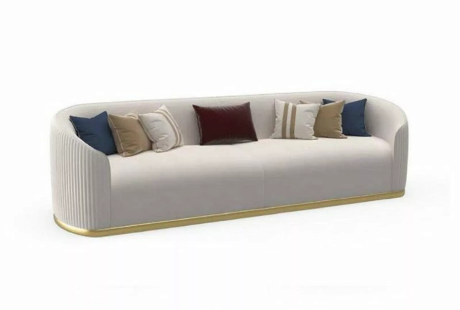 JVmoebel 3-Sitzer Sofa 3 Sitzer Polster Couch Modern Stil Luxus Textil Weiß günstig online kaufen