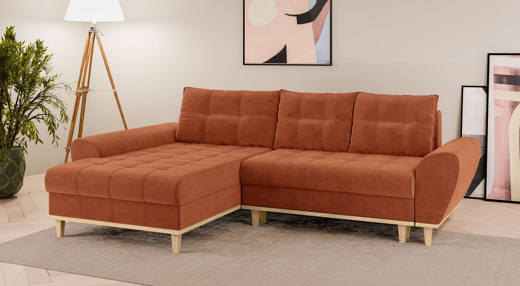 Home affaire Ecksofa "Ahrdorf mit Bettfunktion und Bettkasten, Maße: B/H/T günstig online kaufen