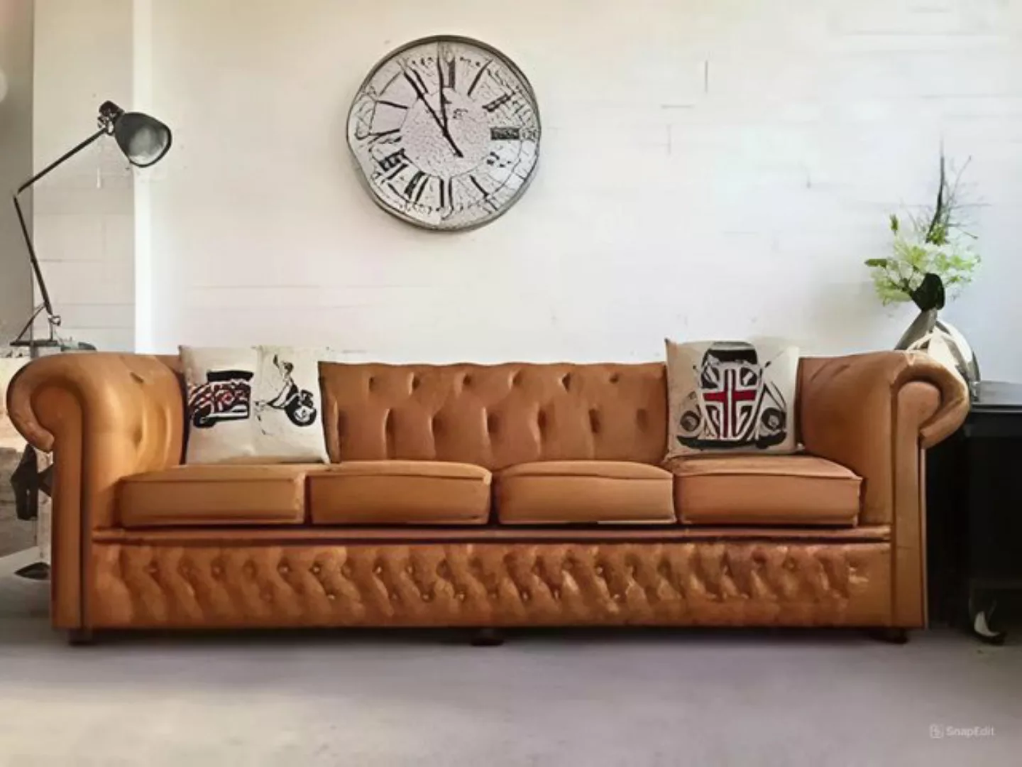 JVmoebel 4-Sitzer XXL Big Sofa Couch Chesterfield 245cm Polster Sofas 4 Sit günstig online kaufen