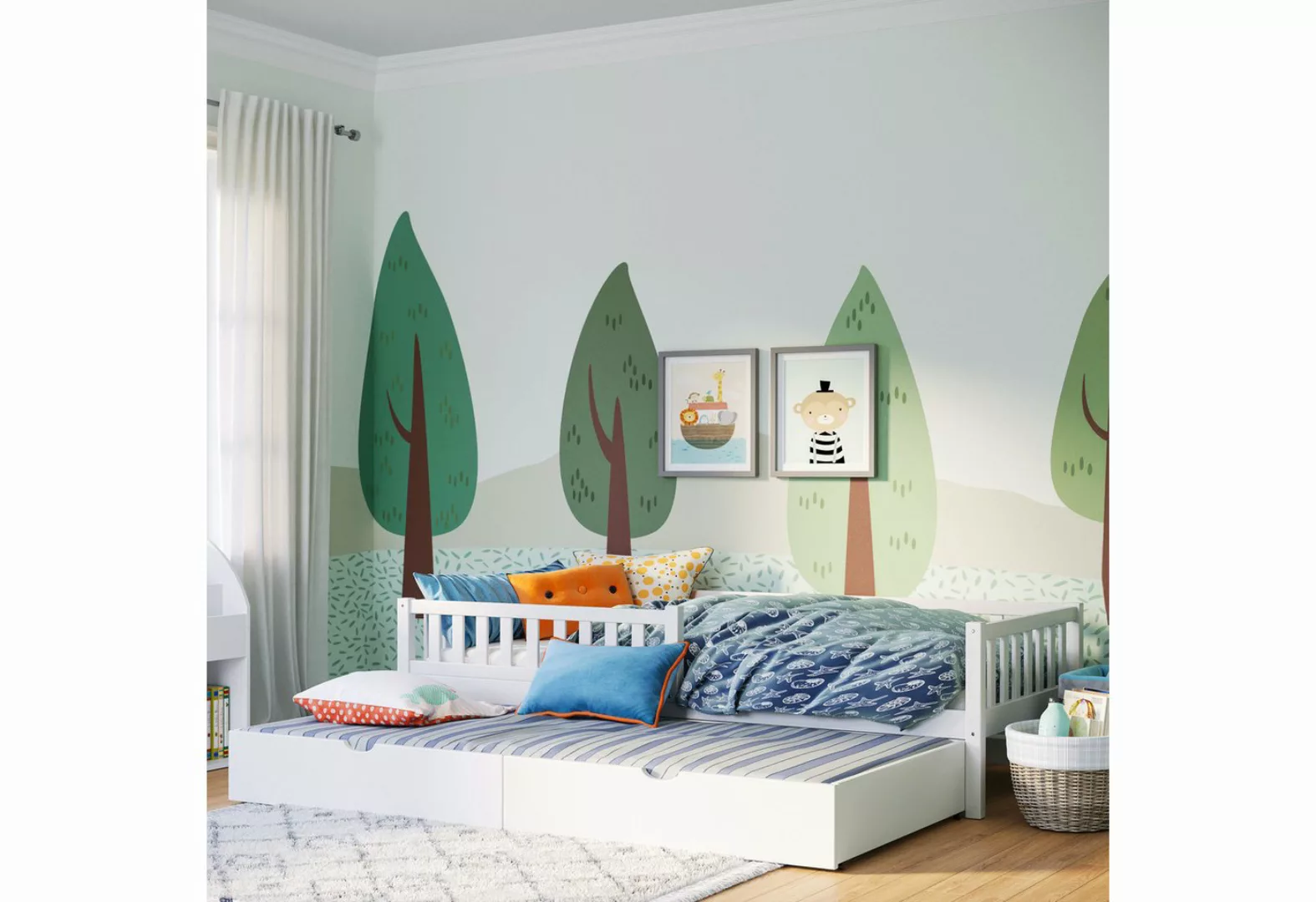 Bellabino Kinderbett Vils (Bett 90x200 cm inkl. Gästebett 90x190 cm, weiß l günstig online kaufen