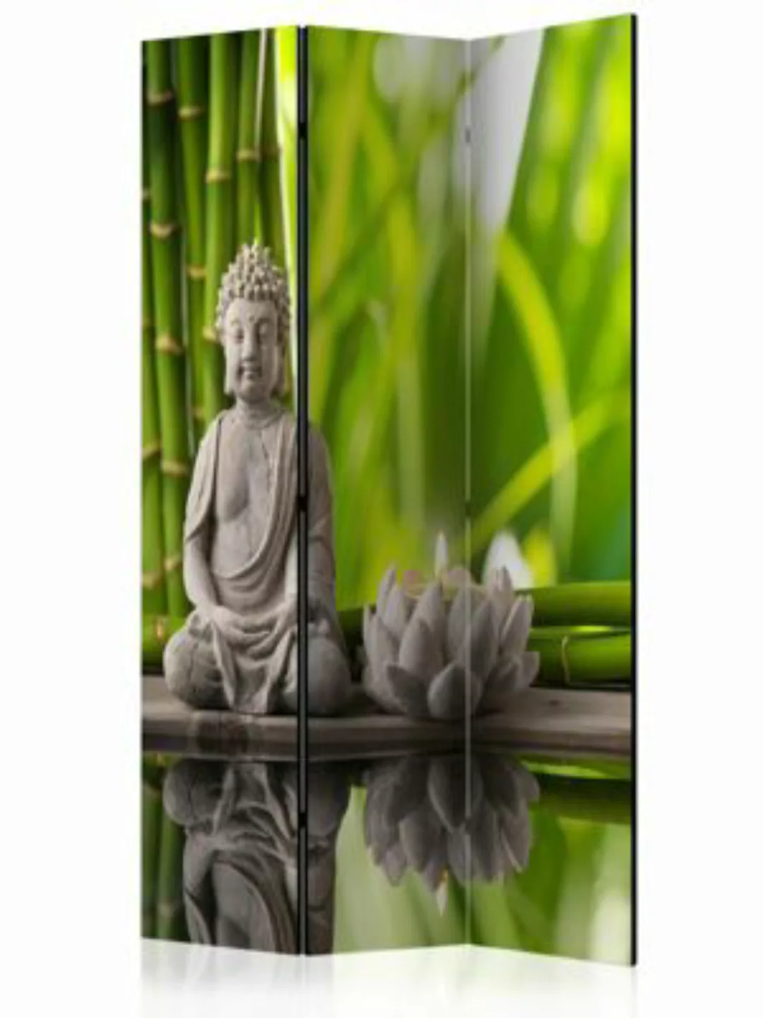 artgeist Paravent Meditation [Room Dividers] grün-kombi Gr. 135 x 172 günstig online kaufen