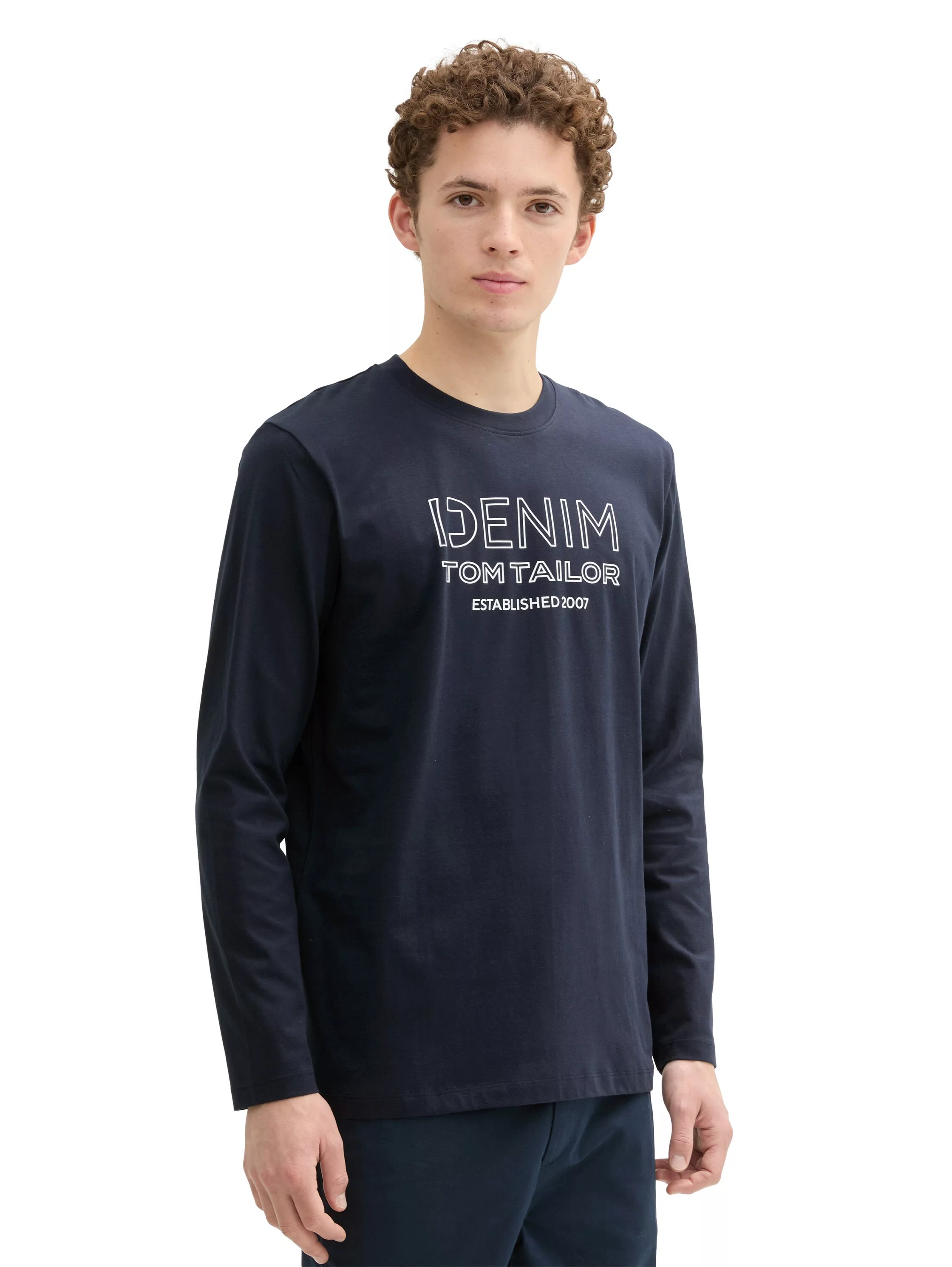 TOM TAILOR Denim Langarmshirt, mit Logo Print günstig online kaufen