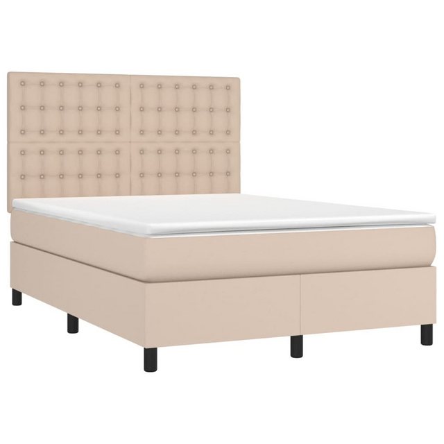 vidaXL Boxspringbett Boxspringbett mit Matratze & LED Kunstleder (140 x 200 günstig online kaufen