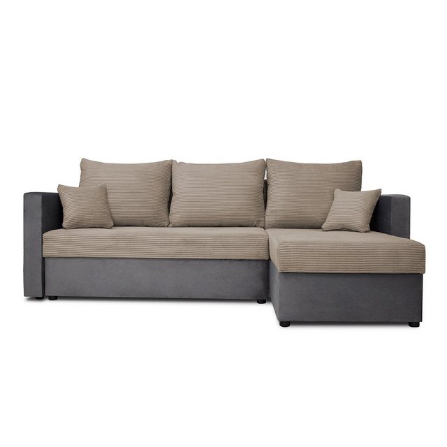 VitaliSpa® Ecksofa Schlafcouch Dunkelgrau/Hellgrau, Bezug abnehmbar und was günstig online kaufen