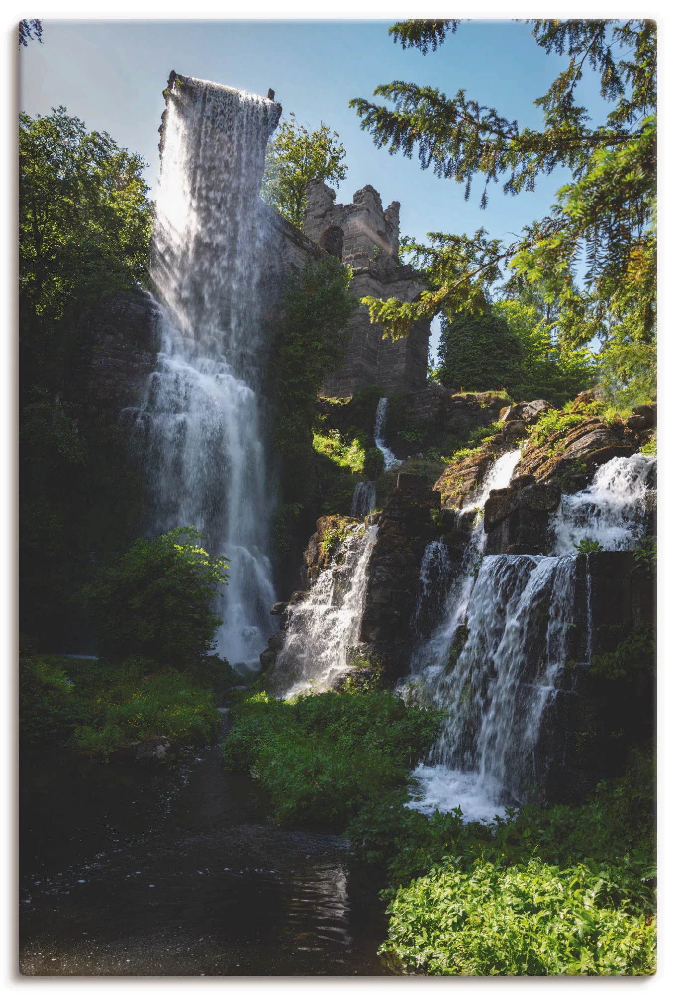 Artland Leinwandbild "Wasserfall bei Wasserspielen in Kassel", Gewässer, (1 günstig online kaufen