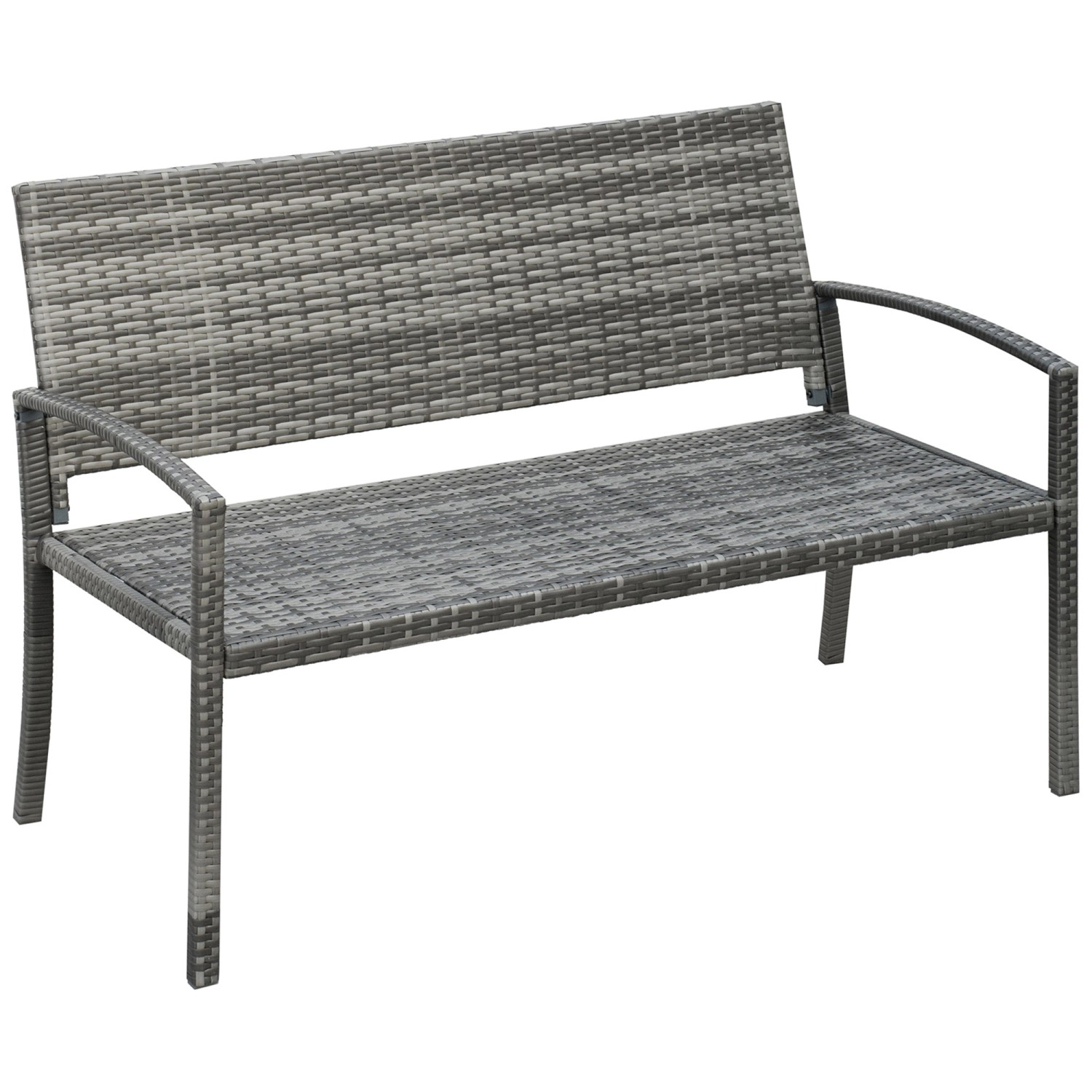 Outsunny Gartenbank grau Polyrattan B/H/L: ca. 60x122x85 cm günstig online kaufen