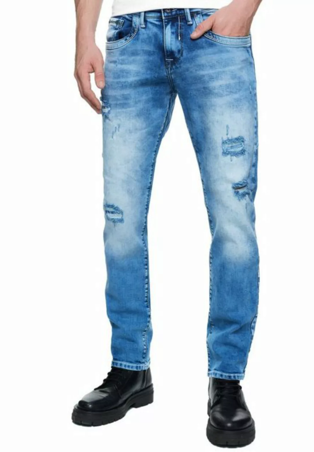 Rusty Neal Straight-Jeans "ODAR", Mit farblich abgesetzten Ziernähten günstig online kaufen