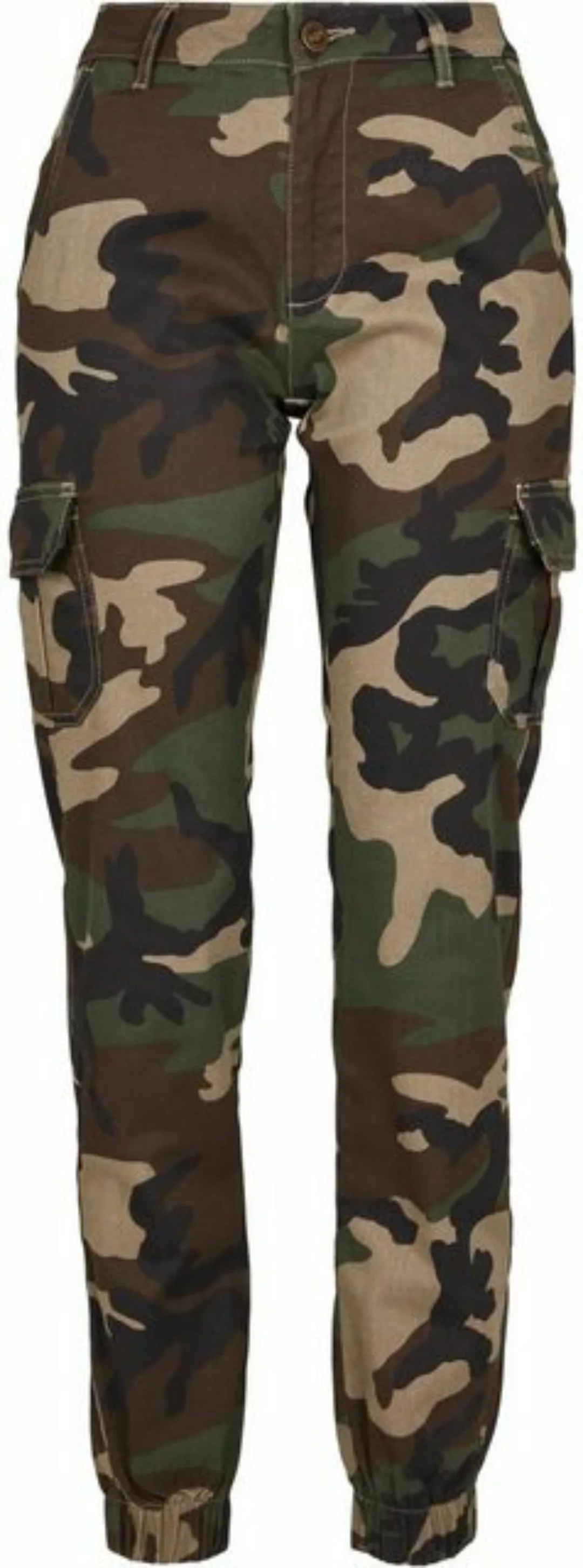 URBAN CLASSICS Cargohose Urban Classics Damen Ladies High Waist Camo Cargo günstig online kaufen