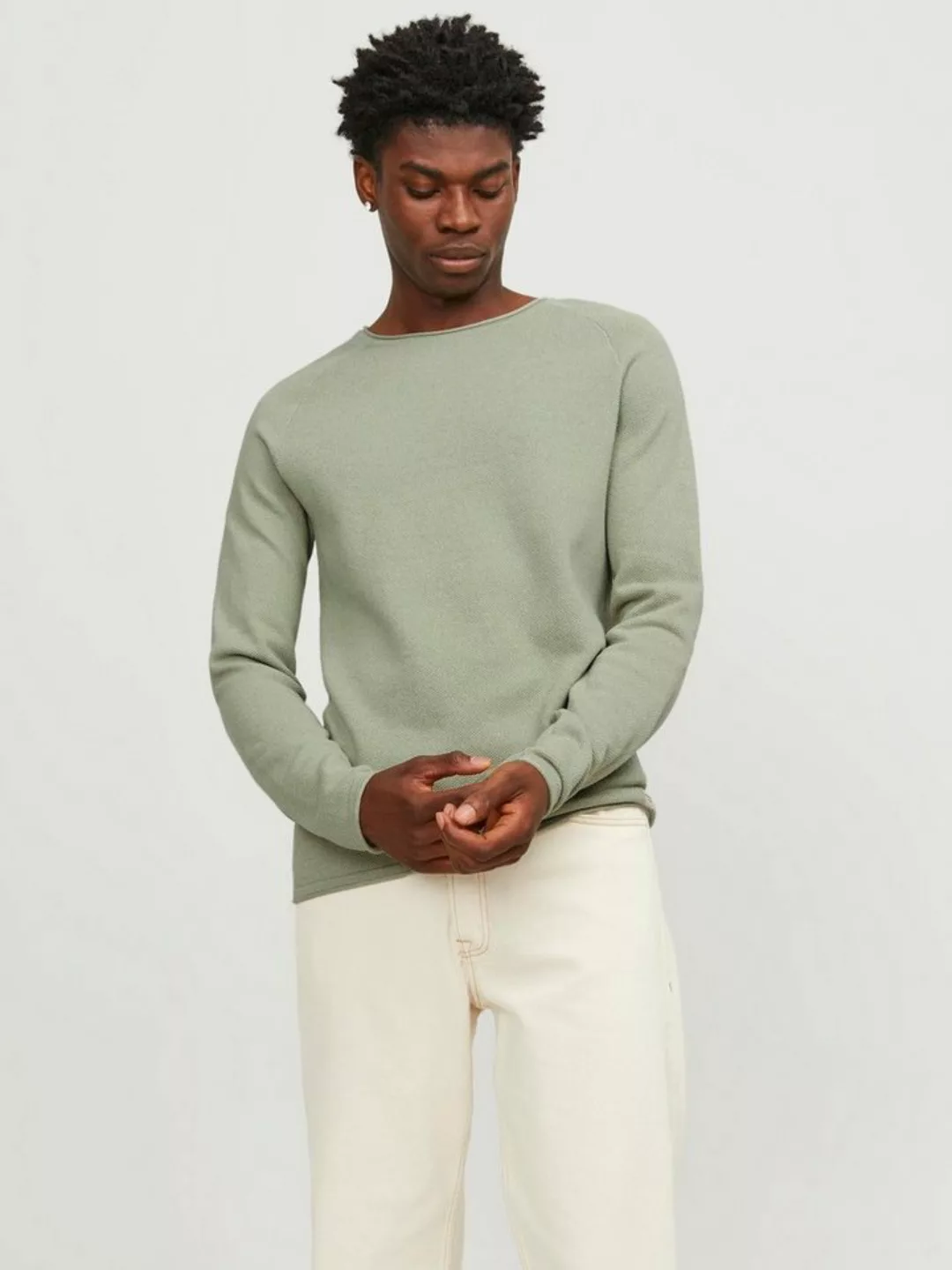 Jack & Jones Rundhalspullover JJEHILL KNIT CREW NECK NOOS aus Strukturstric günstig online kaufen