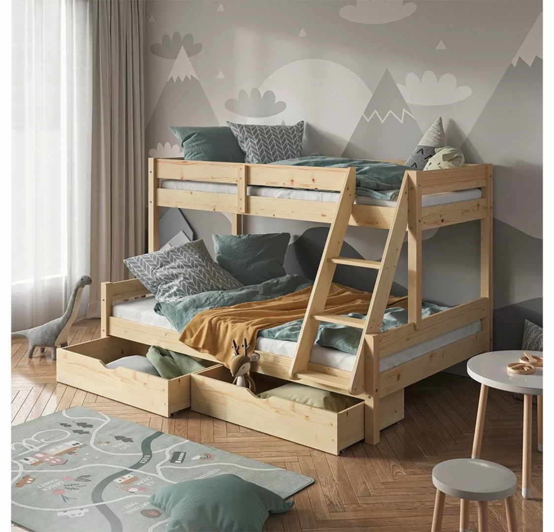 VitaliSpa® Hochbett Kinderbett Hochbett EVEREST 120x200cm Natur Schublade ( günstig online kaufen