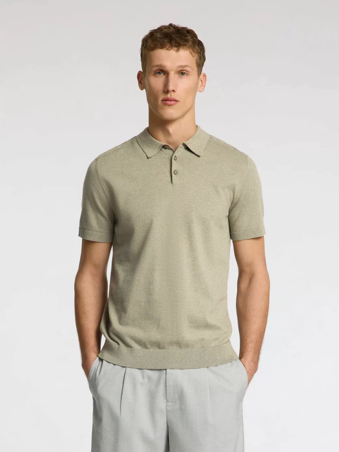 SELECTED HOMME Poloshirt "SLHBERG SS KNIT POLO NOOS" günstig online kaufen