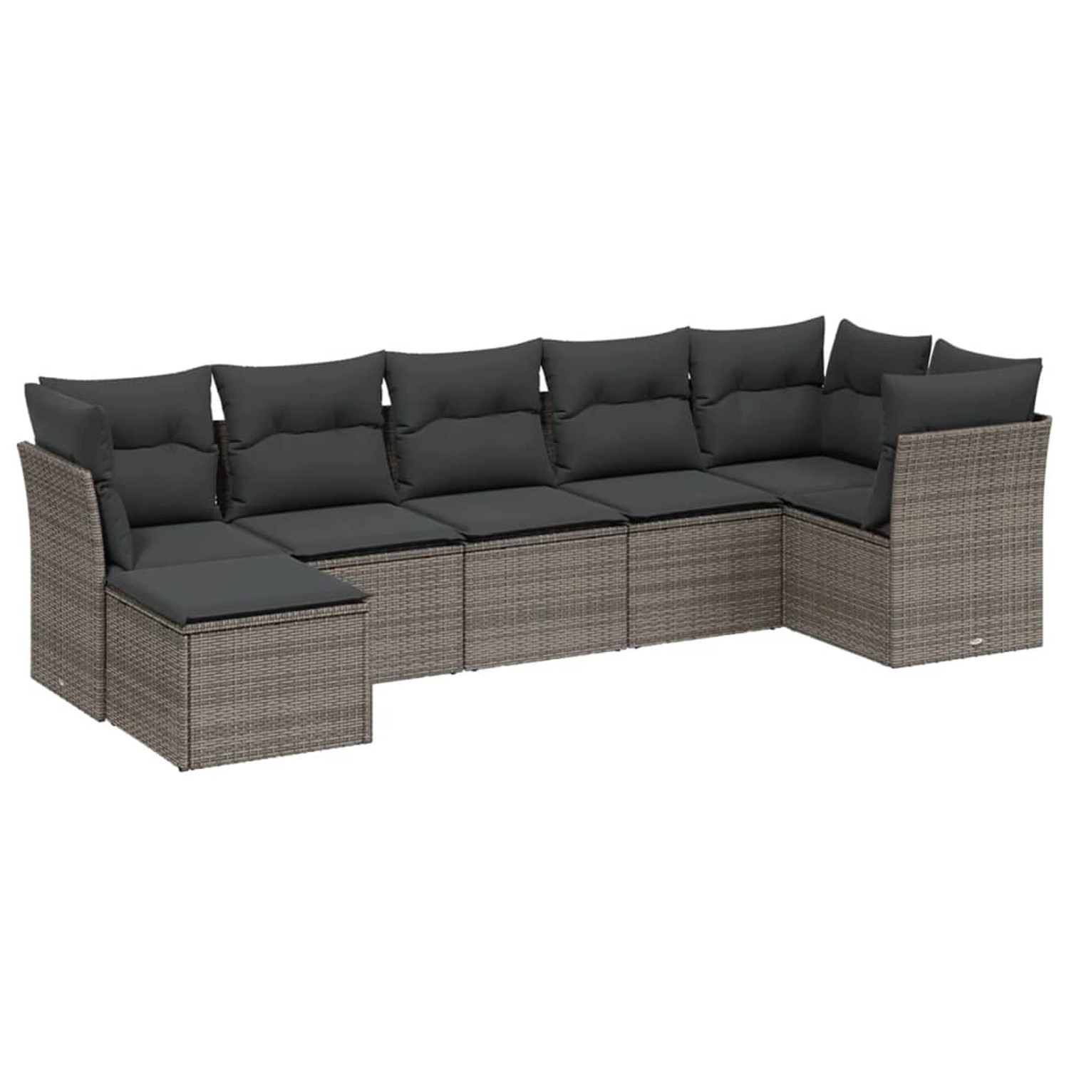 vidaXL 7-Tlg Garten-Sofagarnitur mit Kissen Hellgrau Poly Rattan 3263198 günstig online kaufen