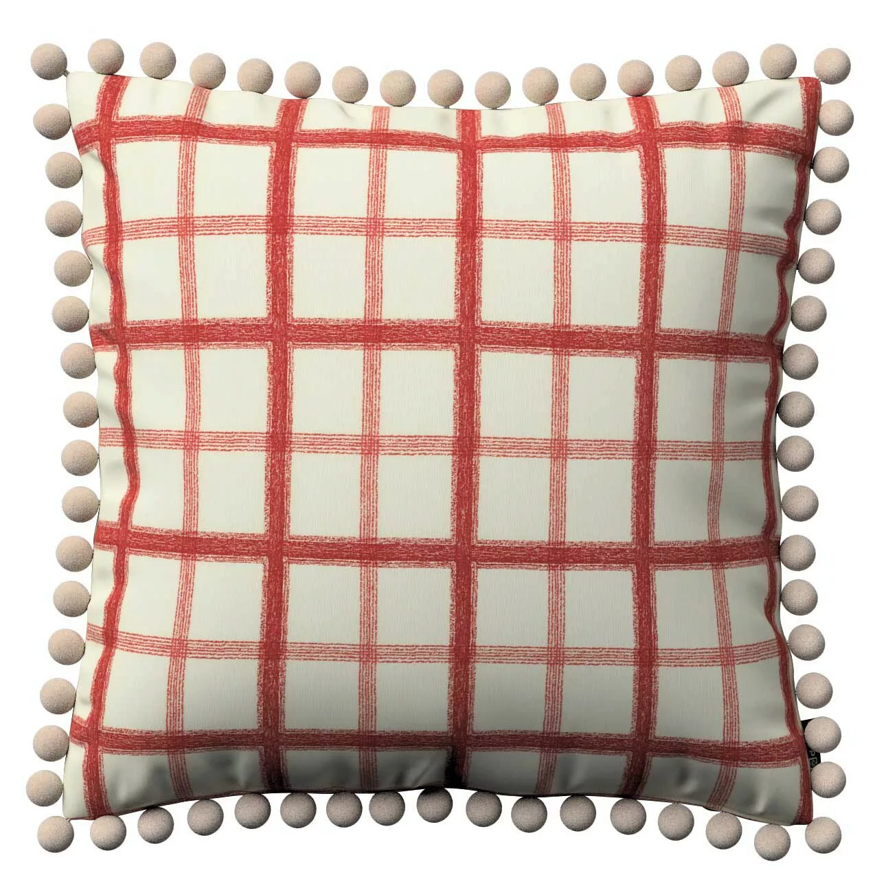Kissenhülle Wera mit Bommeln, rot-creme, 45 x 45 cm, Avinon (131-15) günstig online kaufen