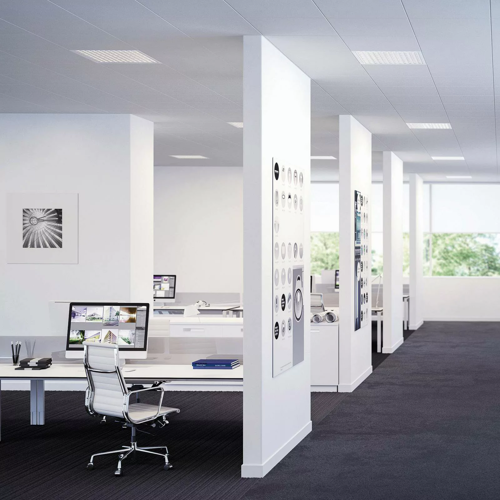 Regent Dime Office Deckenleuchte 36,6cm 12W 3.000K günstig online kaufen
