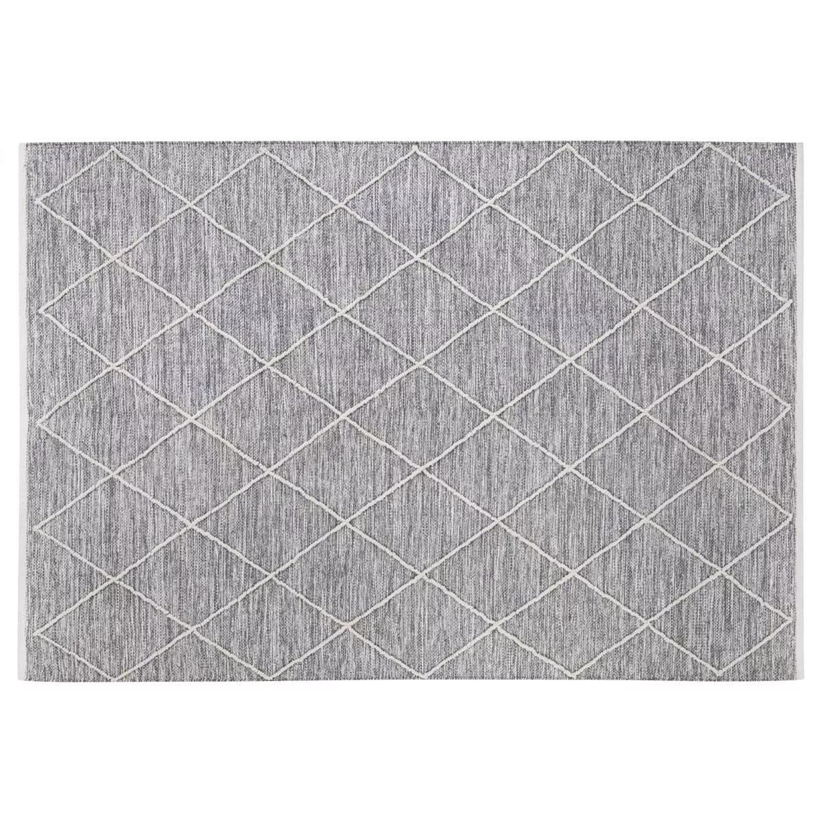 HOMCOM Teppich aus Baumwolle Grau 140 x 70 x 0,7 cm   Aosom günstig online kaufen