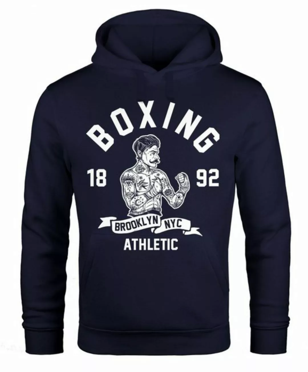 Neverless Hoodie Hoodie Herren Retro Vintage Boxer Boxen Kapuzen-Pullover M günstig online kaufen