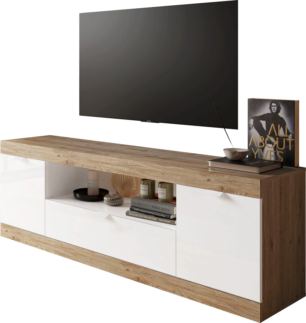 INOSIGN Lowboard "Slim, TV-Bank", Breite 181 cm, weiß Hochglanz Lack günstig online kaufen