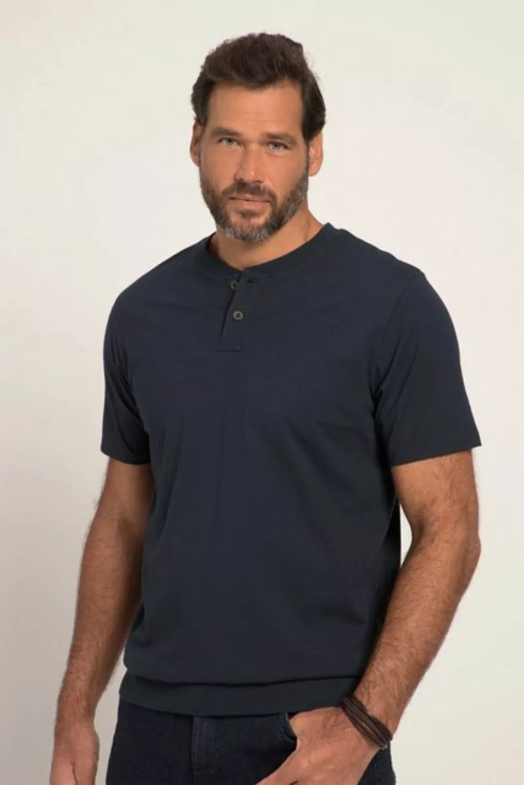 JP1880 T-Shirt Henley Bauchfit Halbarm Rundhals bis 8 XL günstig online kaufen
