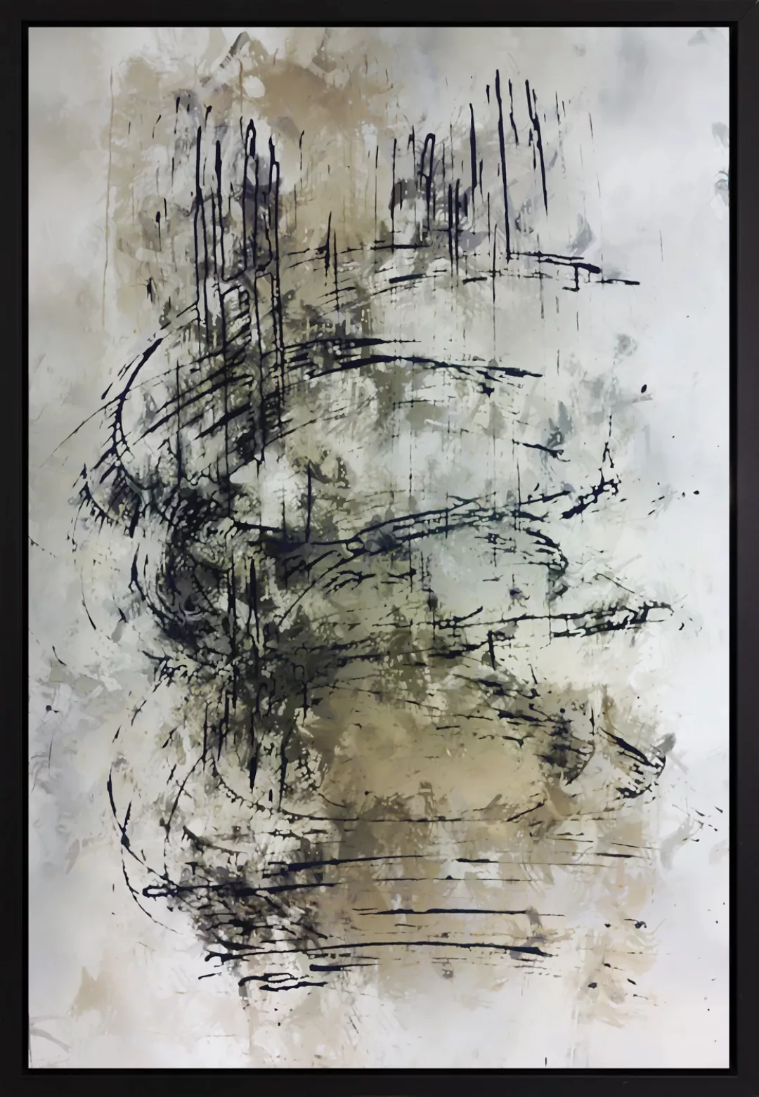 queence Leinwandbild "Der Sturm", Abstrakt, mit einem Schattenfugenrahmen v günstig online kaufen