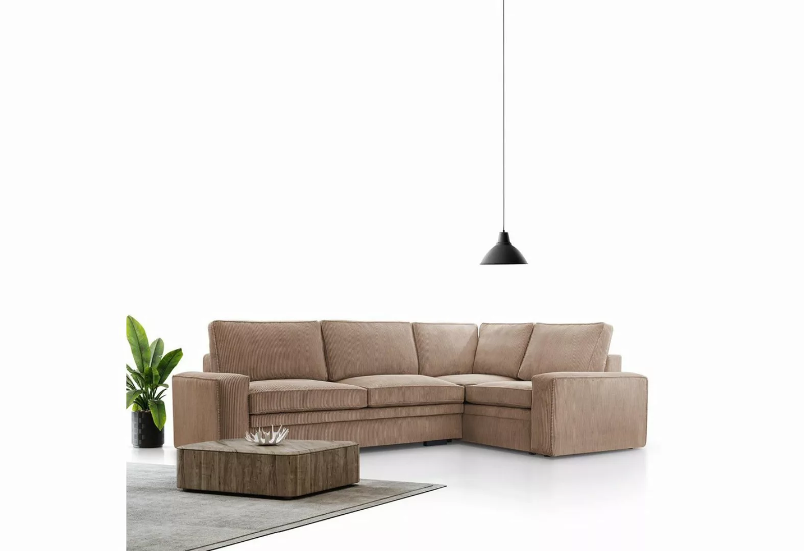 Beautysofa Ecksofa Tobias, mit Bettfunktion, Bettkasten, Velourstoff mit Co günstig online kaufen