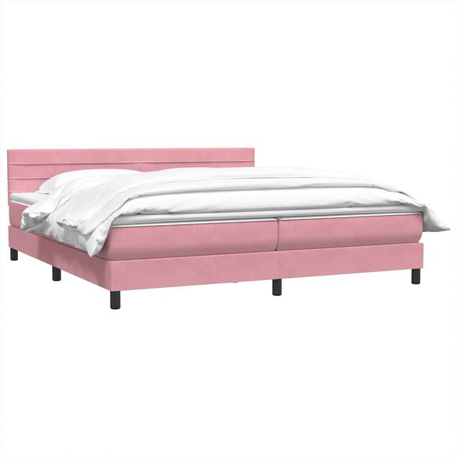 vidaXL Bett Boxspringbett mit Matratze Rosa 180x210 cm Samt günstig online kaufen