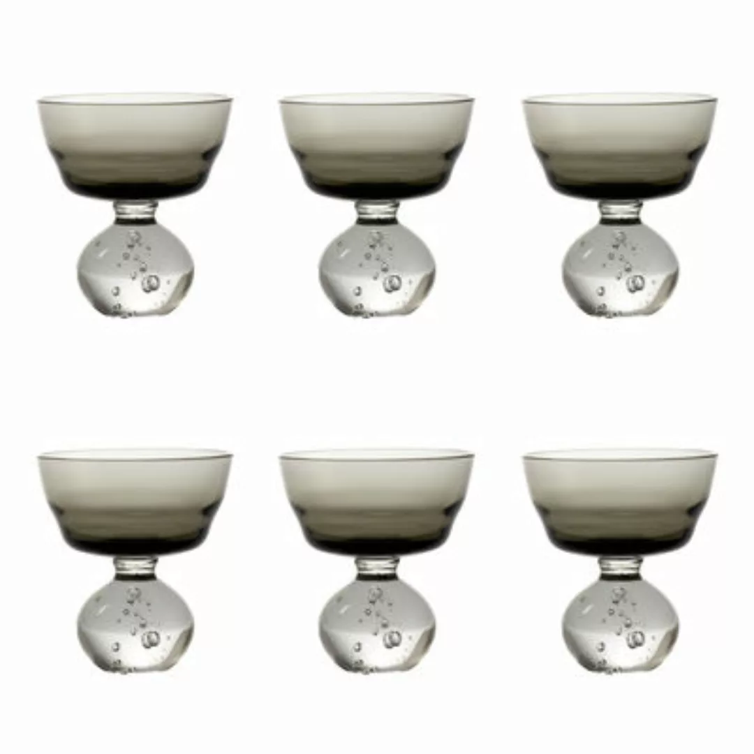 Sektgläser Eternal Snow M glas grau / 6er Set - Ø 9,2 x H 10 cm - Serax - G günstig online kaufen