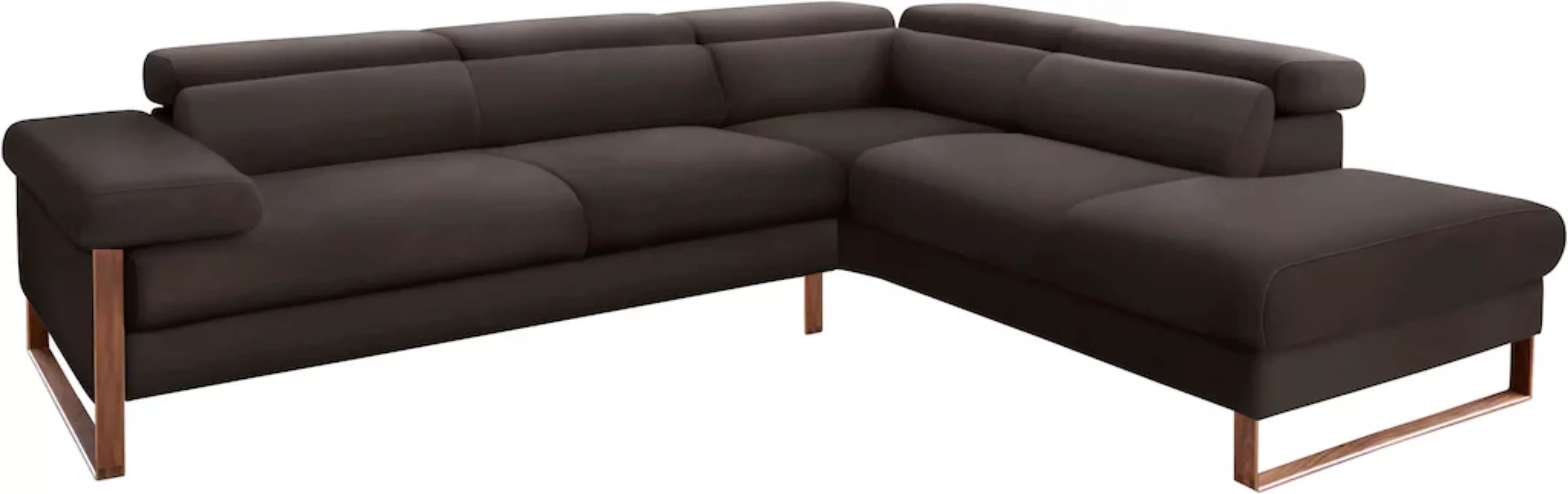 W.SCHILLIG Ecksofa "finn", German Design Award 2016, Fußgestell Nussbaum na günstig online kaufen