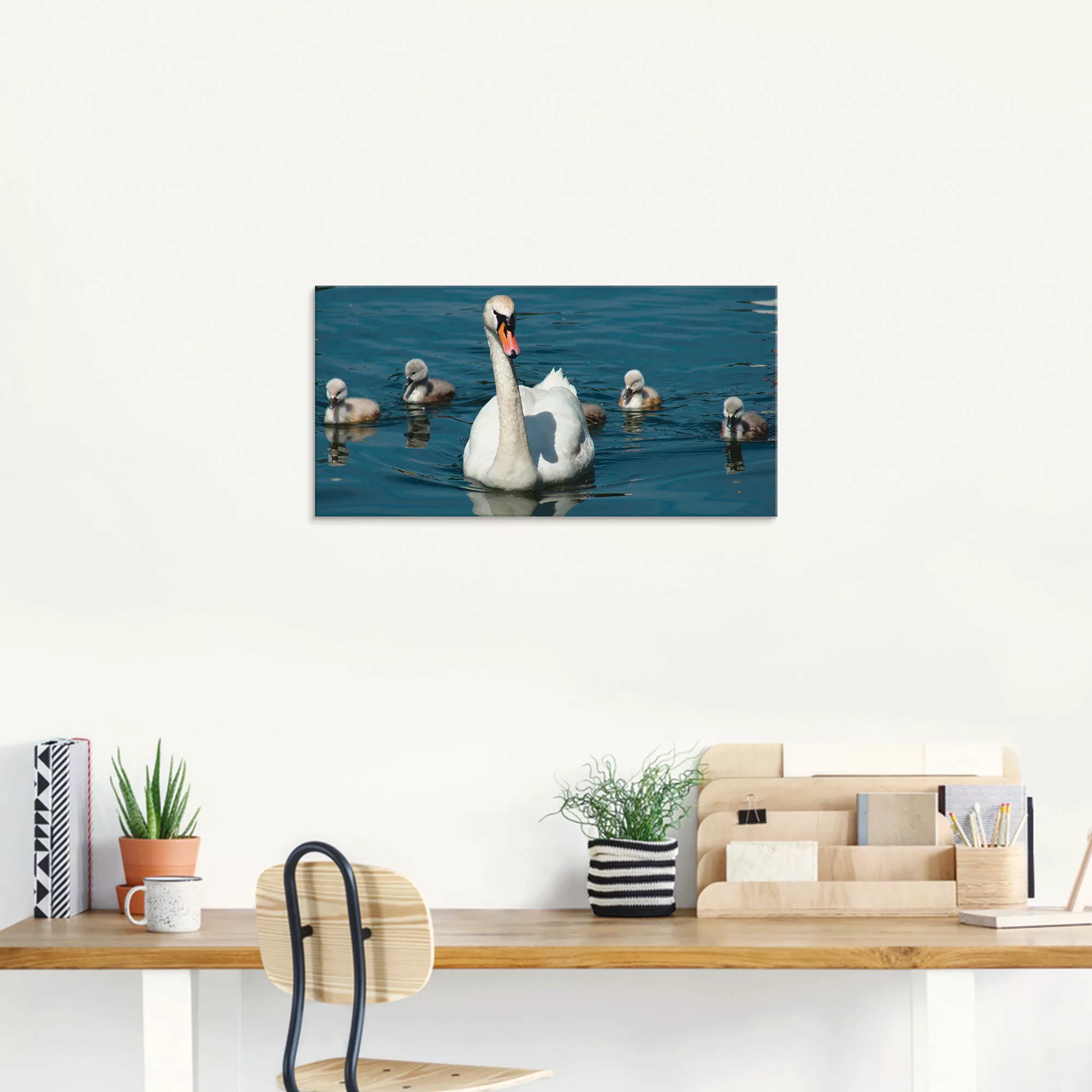 Artland Glasbild "Höckerschwan Familie", Vögel, (1 St.) günstig online kaufen