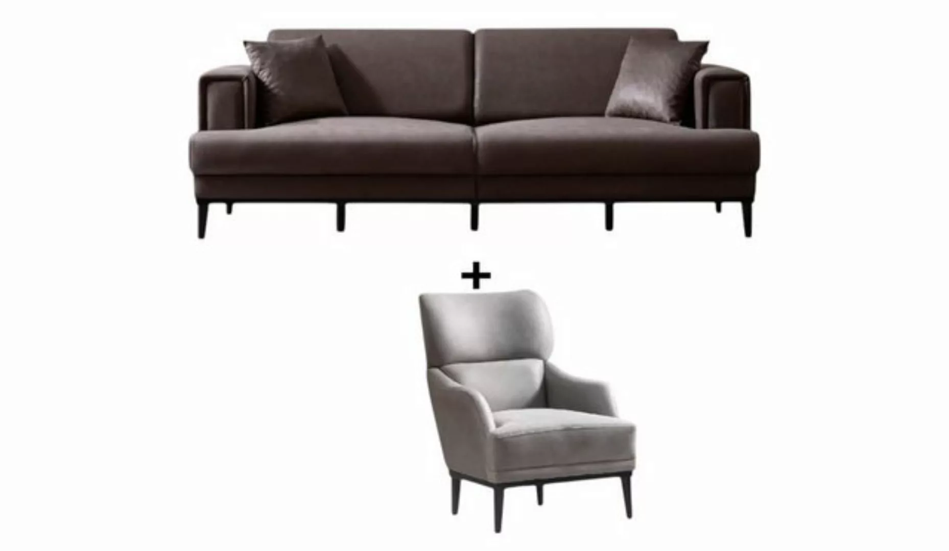 BENEDO MÖBEL Polstergarnitur Zeus Sofa Handarbeit Massivholz Hochwertiger S günstig online kaufen