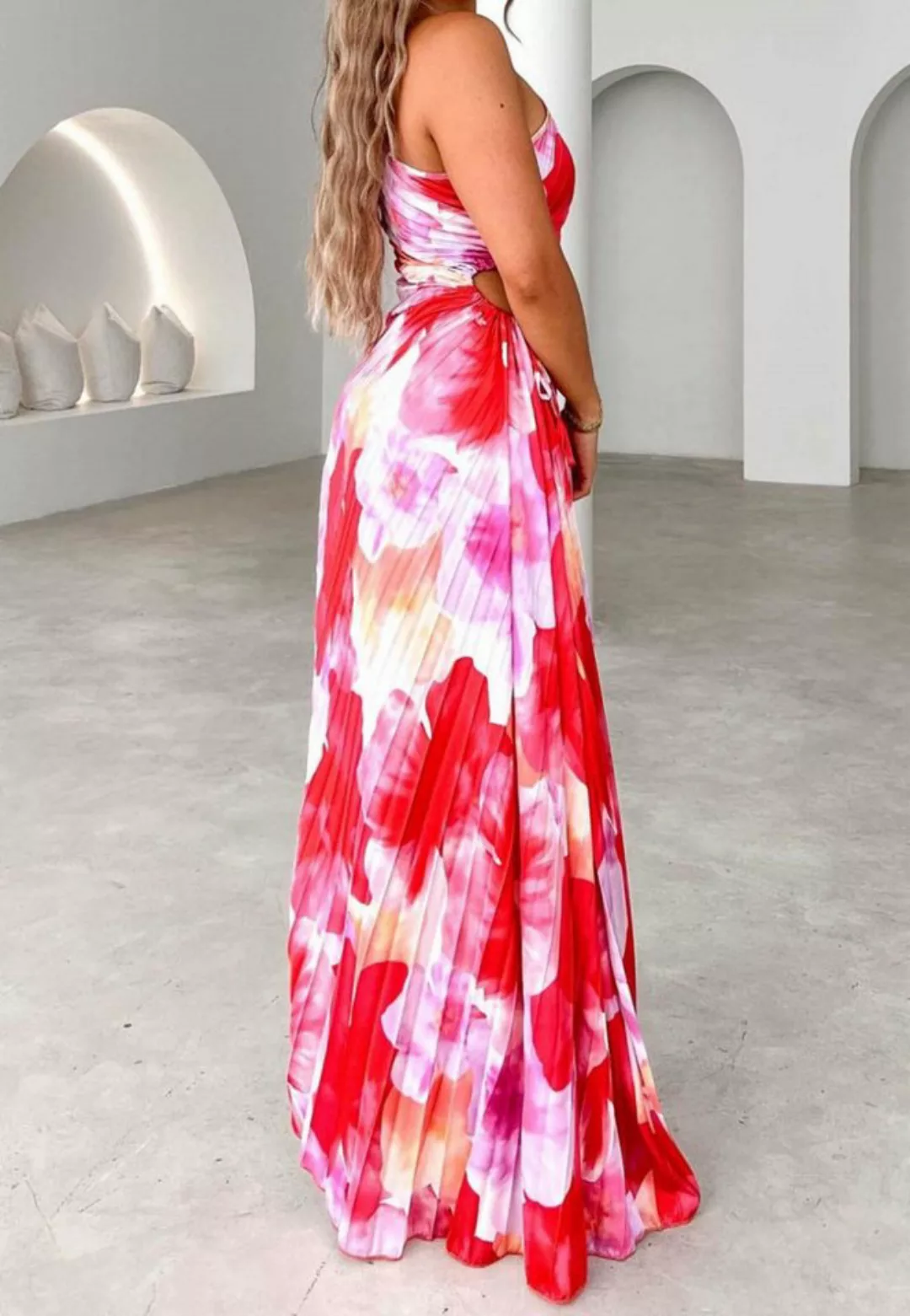 KIKI Maxikleid Bedrucktes Kleid-Off-Shoulder-Kleid-Abendkleid günstig online kaufen