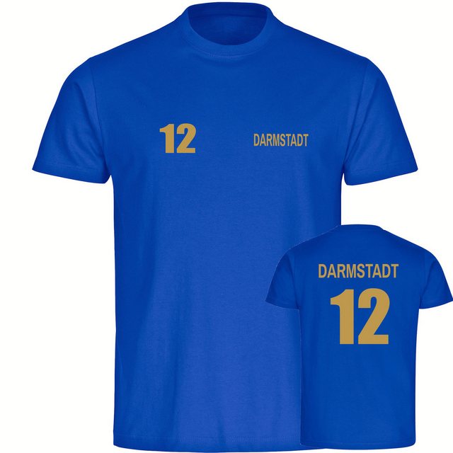 multifanshop T-Shirt Herren Darmstadt - Trikot Nummer 12 gold - Männer günstig online kaufen