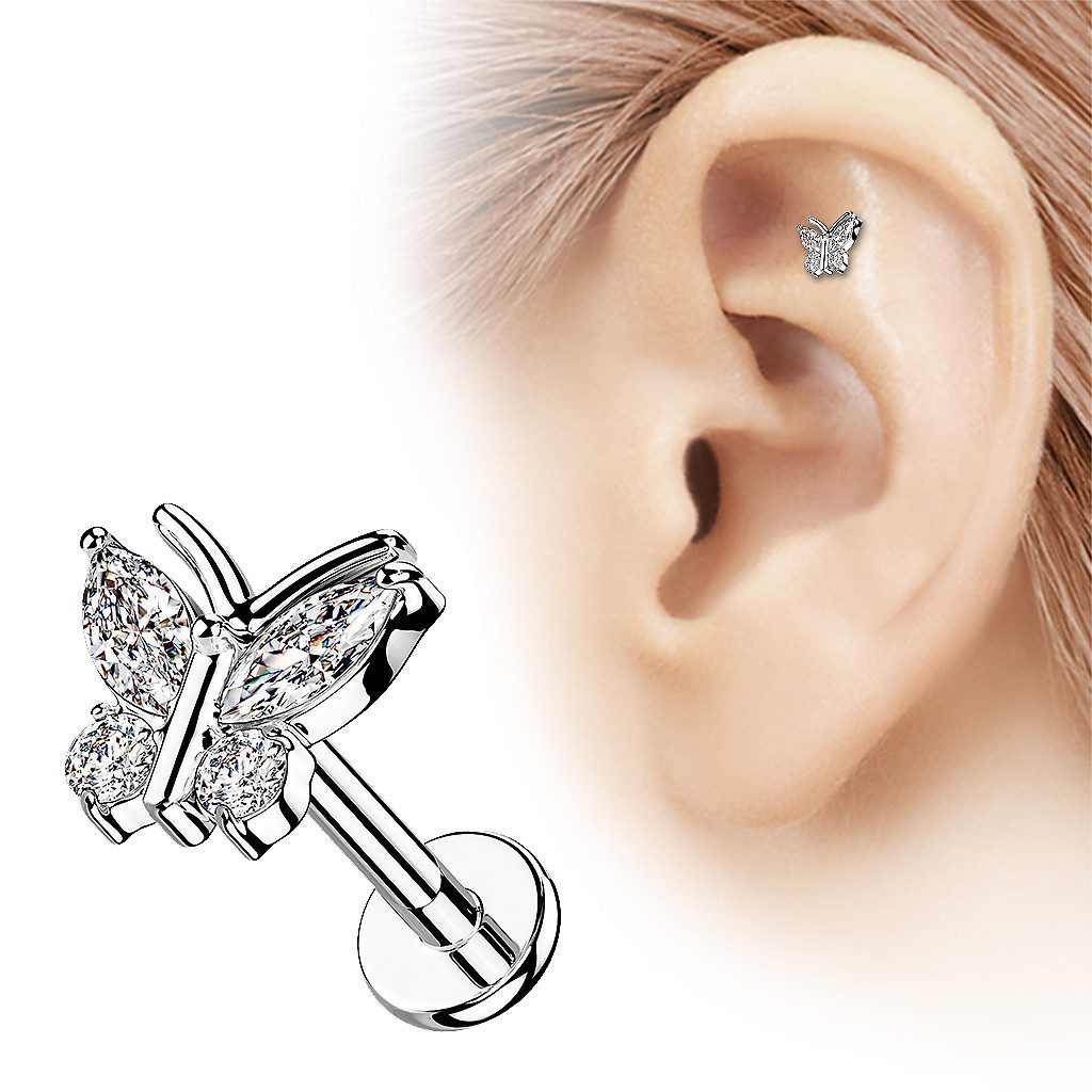 Taffstyle Piercing-Set Labret Tragus Piercing flach günstig online kaufen