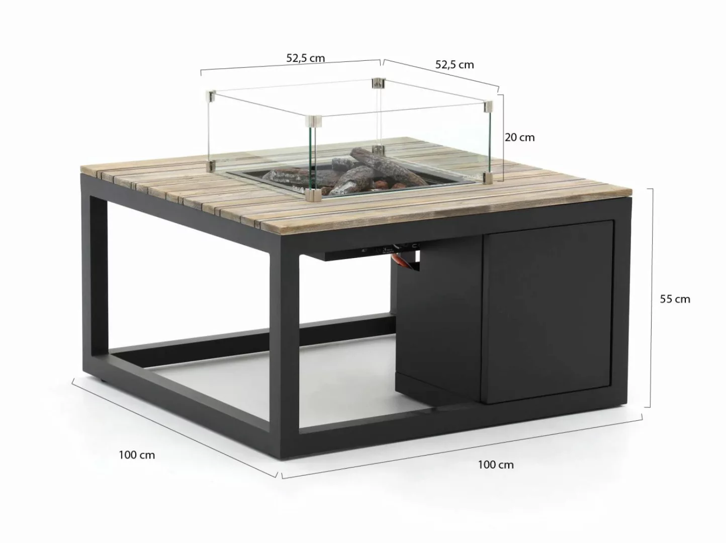 Cosiraw Lounge Feuertisch 100x100x55 cm günstig online kaufen