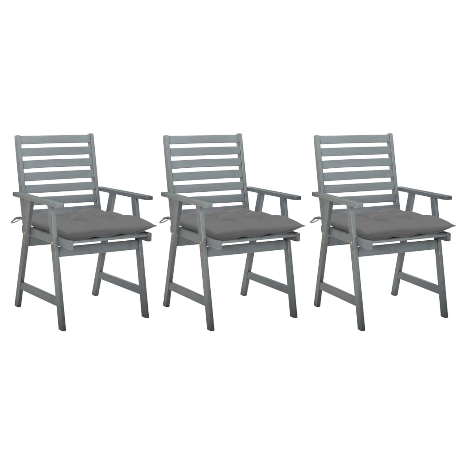 Garten-essstühle Mit Kissen 3 Stk. Massivholz Akazie günstig online kaufen