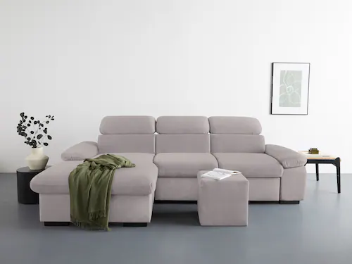 COTTA Ecksofa "Lola L-Form", (Set, mit Hocker), mit Hocker & Kopfteilfunkti günstig online kaufen