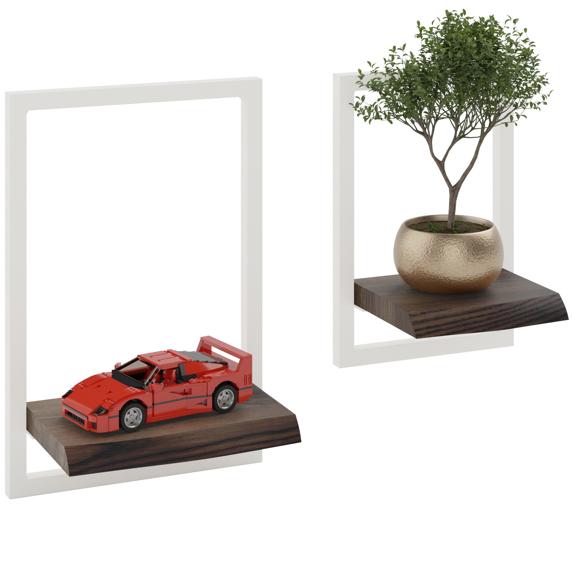 LAMO Manufaktur Wandregal Holz Set 2 günstig online kaufen