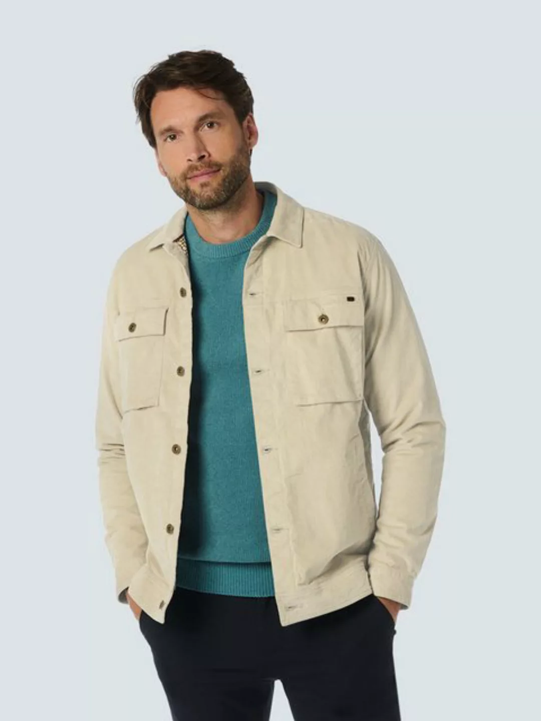 NO EXCESS Langarmhemd No Excess Modernes Corduroy Overshirt mit Brusttasche günstig online kaufen