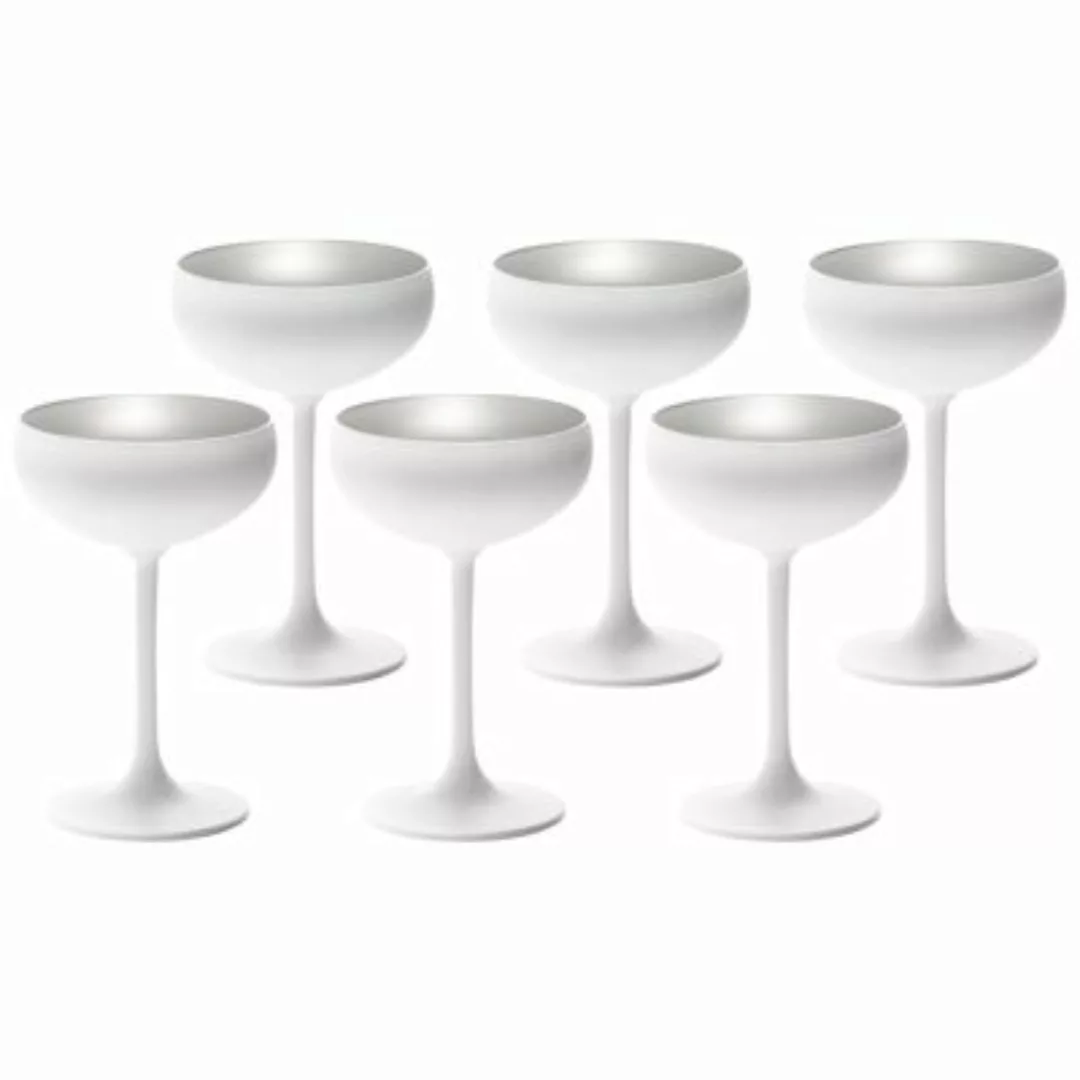 ELEMENTS Champagnerschale Weiß-Silber 6er Set Sektgläser silber/weiß günstig online kaufen