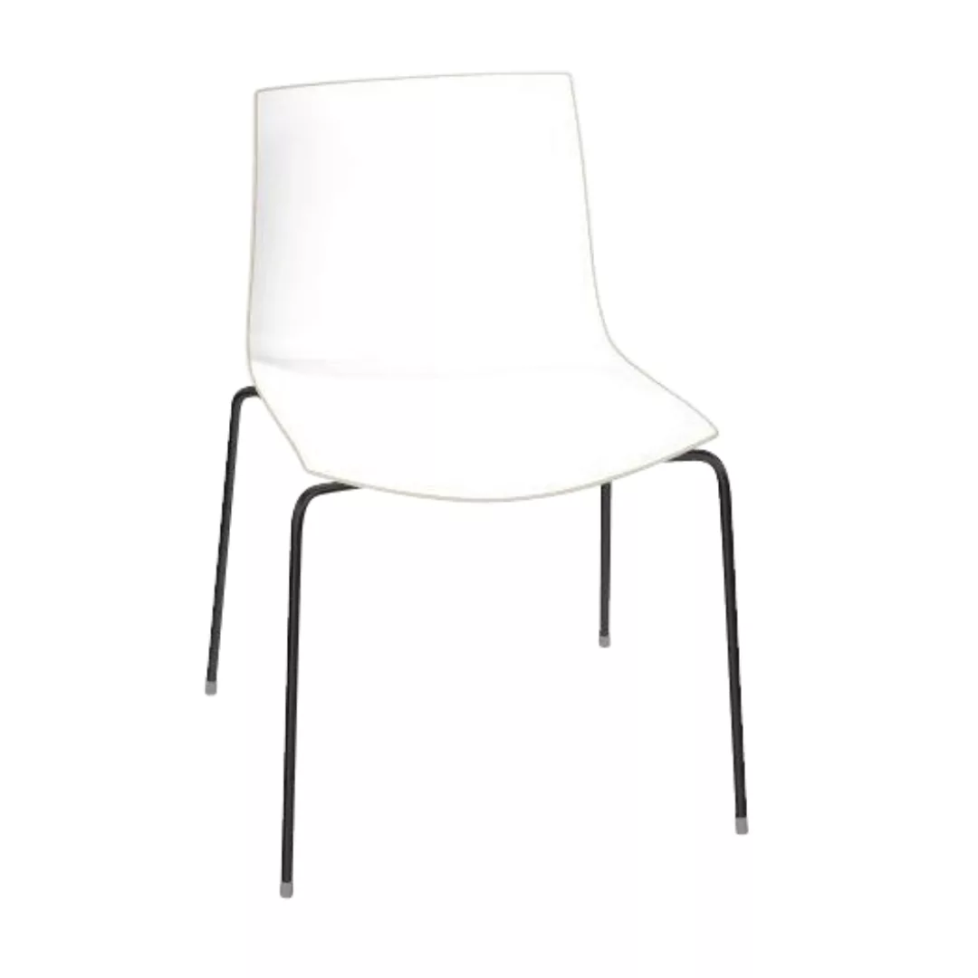 Arper - Catifa 46 0251 Stuhl zweifarbig Gestell schwarz - weiß/elfenbein/Au günstig online kaufen