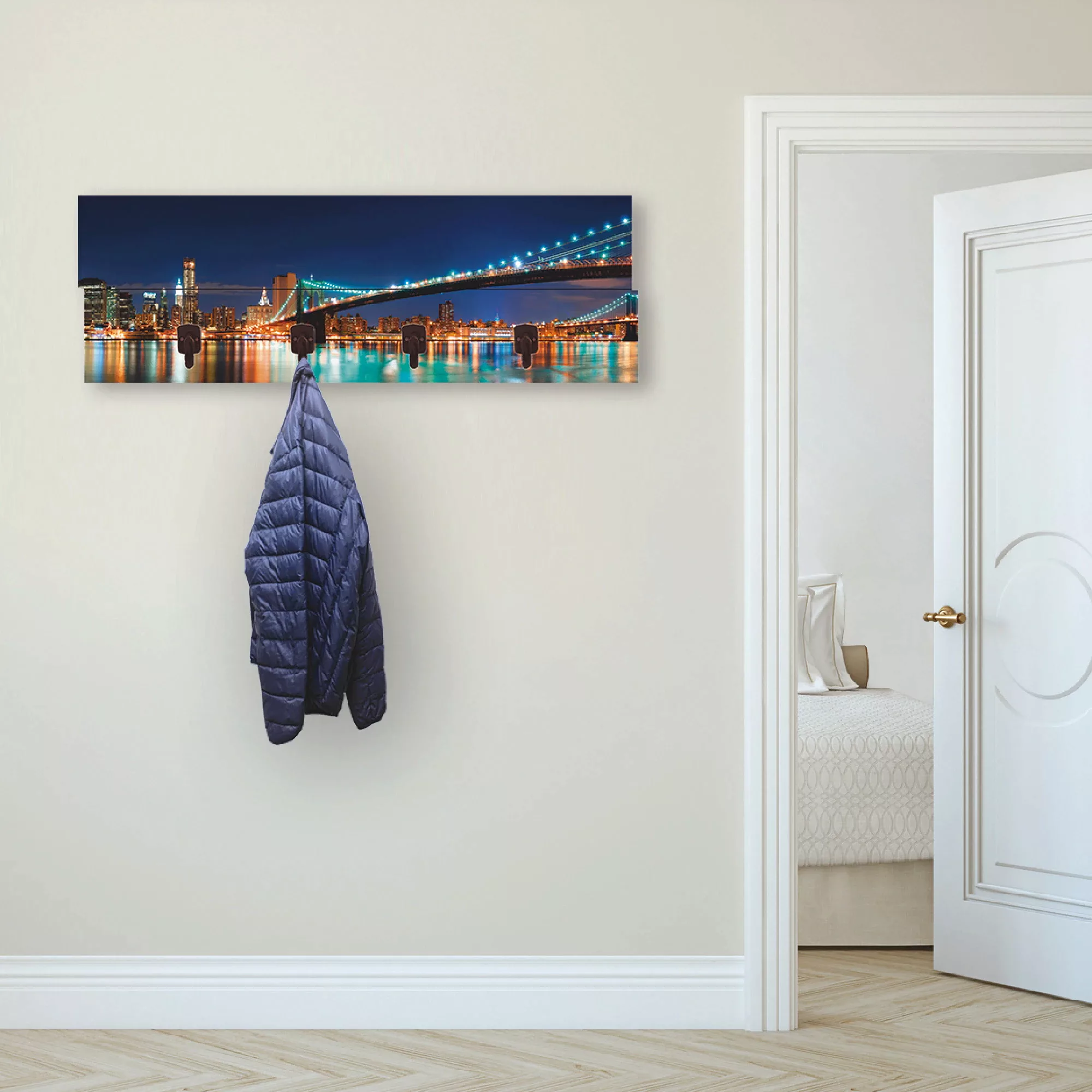 Artland Garderobenleiste »New York Skyline Brooklyn Bridge« günstig online kaufen