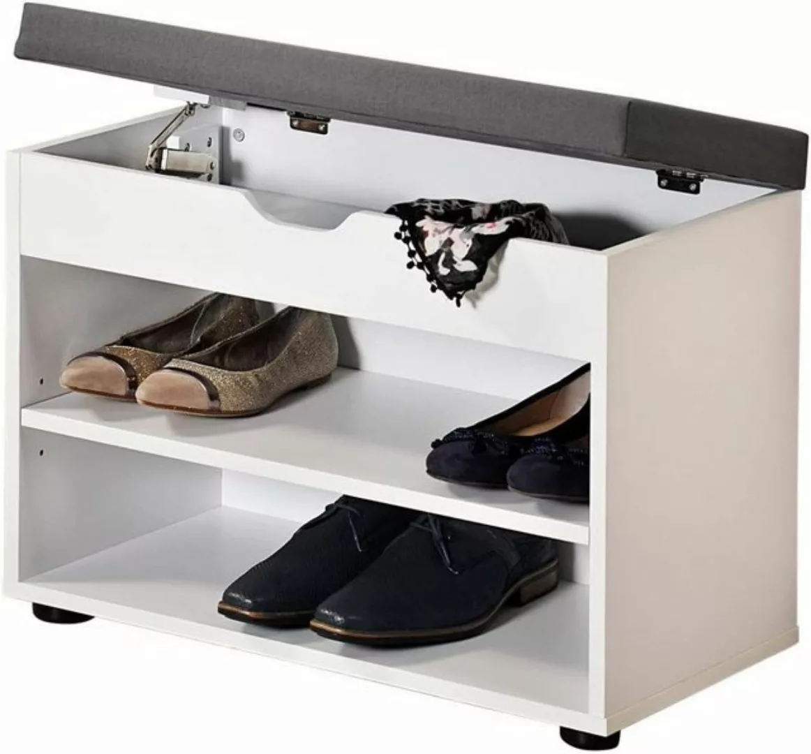 Kesper Schuhschrank mit Sitzkissen Eiche Spanplatte B/H/L: ca. 30x45x60 cm günstig online kaufen