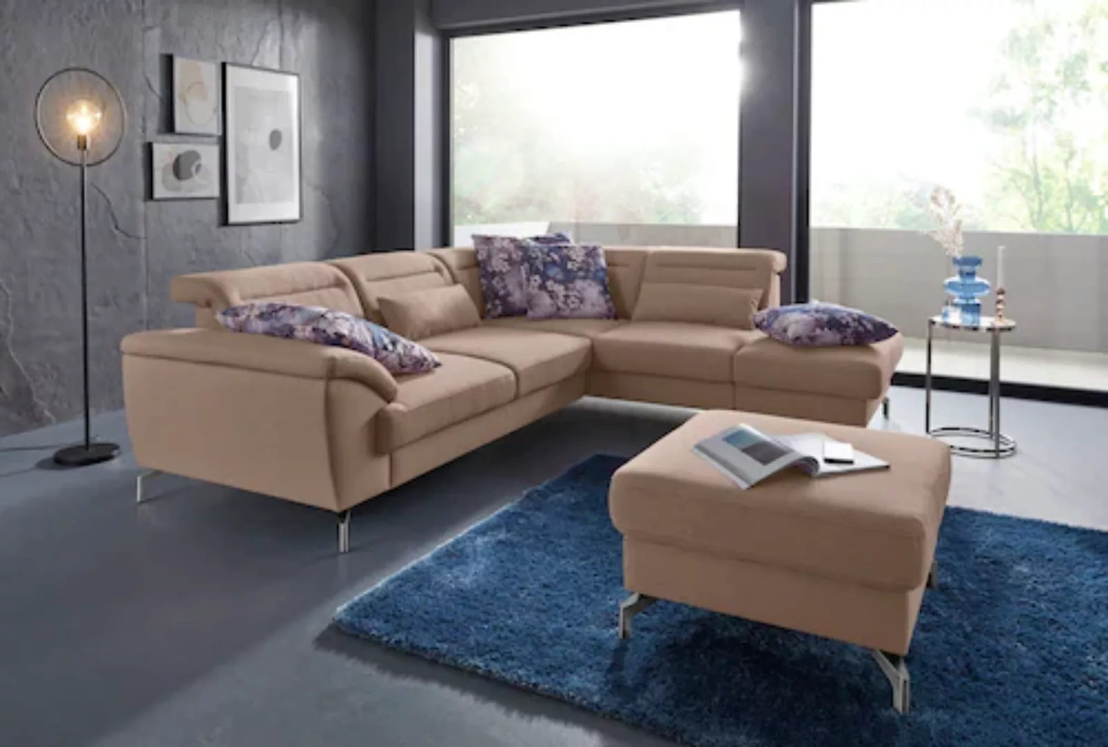 sit&more Ecksofa »Percy L-Form«, 12 cm Fußhöhe, Sitztiefenverstellung, wahl günstig online kaufen