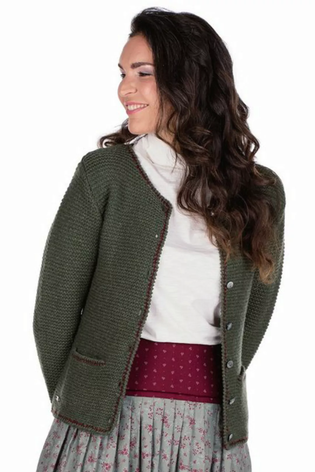 Hammerschmid Trachtenstrickjacke Trachten Strickjacke - TYROL - olivgrün günstig online kaufen