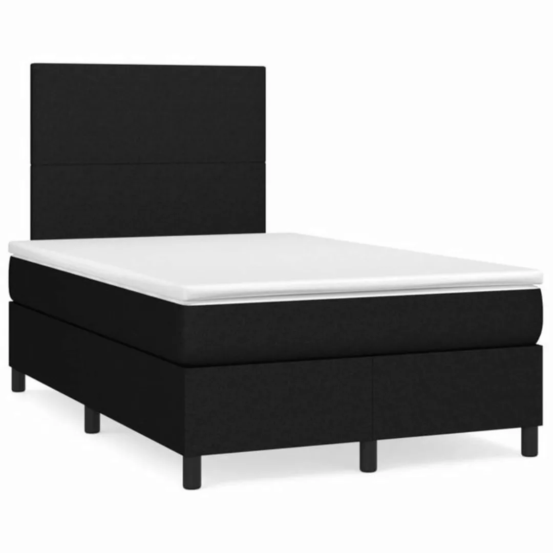 furnicato Bett Boxspringbett mit Matratze Schwarz 120x200 cm Stoff (1-tlg) günstig online kaufen