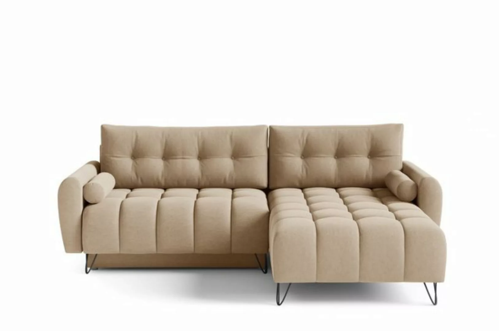 MOEBLO Ecksofa OHIO, Elegante Ecke Couch mit Schlaffunktion Bettzeugablage günstig online kaufen